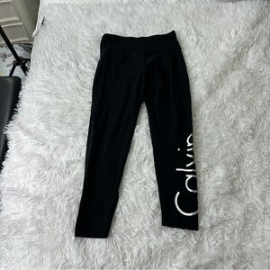 Women’s Black and Silver Calvin Klein Size Medium Full Length Leggings